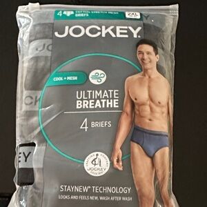 Jockey Men's Ultimate Breathe 4 Briefs - Black cotton blend New